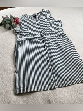 Wrangler Blue & White Striped Button-Front Dress ~ Size XL ~ Western